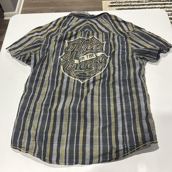 Harley-Davidson Men's Green and Gray Plaid Shirt - Picture 2 of 12